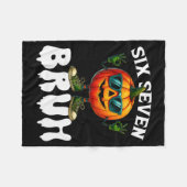 Zes Zeven Meme 6 7 Grappige Bruh Pompoen Halloween Fleece Deken (Voorkant (Horizontaal))