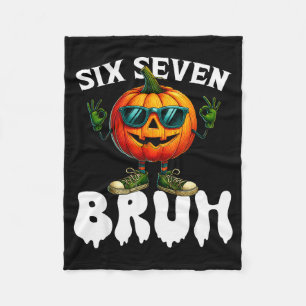 Zes Zeven Meme 6 7 Grappige Bruh Pompoen Halloween Fleece Deken