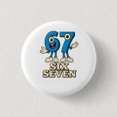 Zes Zeven Meme Gen Z Ronde Button 3,2 Cm (Voorkant)