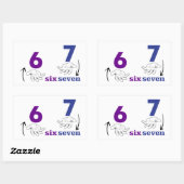 zes zeven meme grappig cool rechthoekige sticker (Vel)