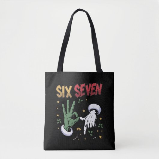Zes Zeven Meme Grappig Gemeen Guy Kerst Viral 6 7 Tote Bag (Voorkant)