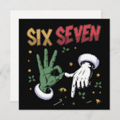 Zes Zeven Meme Grappige Gemene Man Kerst Viral 6 7 Feestdagenkaart (Voorkant / Achterkant)