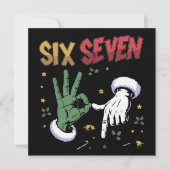 Zes Zeven Meme Grappige Gemene Man Kerst Viral 6 7 Feestdagenkaart (Voorkant)