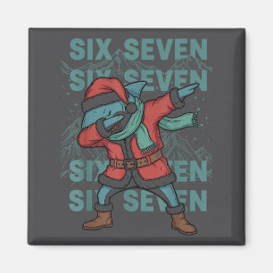 Zes Zeven Meme Haai Dab Se Dabbing Grappig Kerstmi Magneet