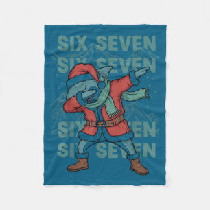 Zes Zeven Meme Haai Dab Se Dabbing Grappige Kerstm Fleece Deken