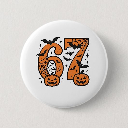 Zes Zeven Meme Halloween 67 Mason Spooky Ronde Button 5,7 Cm (Voorkant)