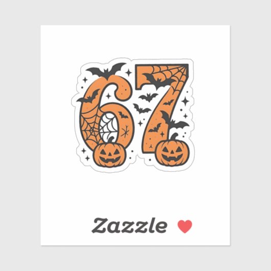 Zes Zeven Meme Halloween 67 Mason Spooky Sticker (Vel)