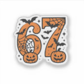 Zes Zeven Meme Halloween 67 Mason Spooky Sticker (Voorkant)
