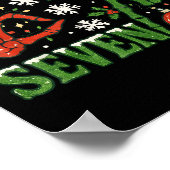Zes Zeven Meme Kerstmis 6-7 Kerstmis Skelet Ha Poster (Hoek)