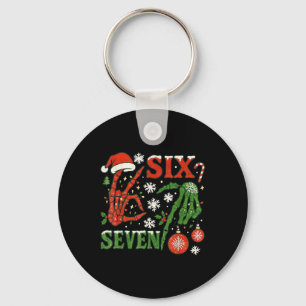 Zes Zeven Meme Kerstmis 6-7 Kerstmis Skelet Ha Sleutelhanger