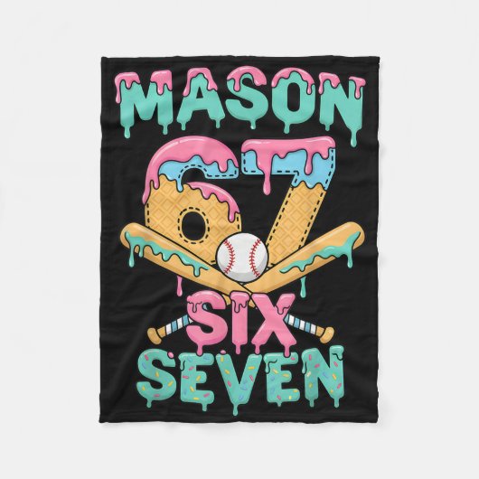 Zes Zeven Meme Mason Ijs Drip Grappig Bysebyll Fleece Deken (Voorkant)