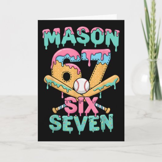 Zes Zeven Meme Mason Ijs Drip Grappig Bysebyll Kaart (Voorkant)