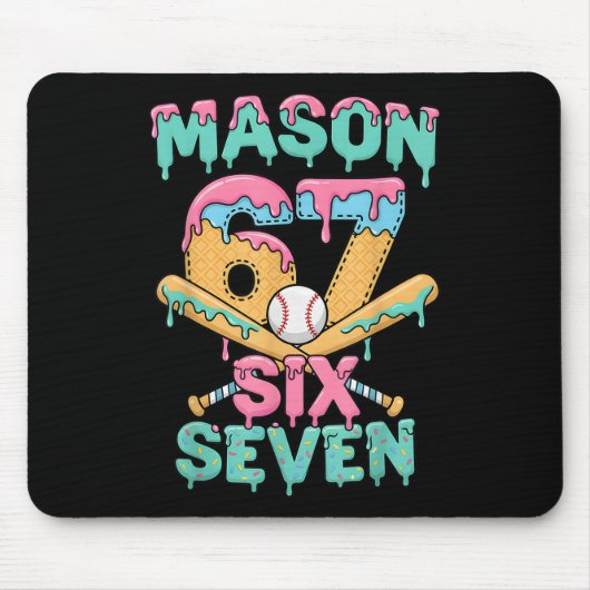 Zes Zeven Meme Mason Ijs Drip Grappig Bysebyll Muismat (Voorkant)