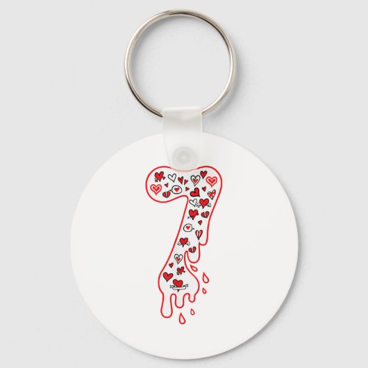 Zes Zeven Meme Nummer 7 Koppel Matching Valentijn Sleutelhanger (Voorkant)