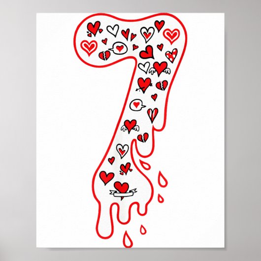 Zes Zeven Meme Nummer 7 Koppel Valentijnsdag Poster (Voorkant)