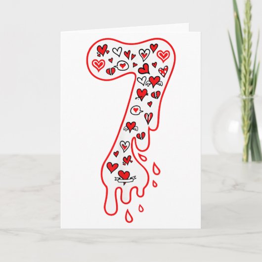 Zes Zeven Meme Nummer 7 Koppels Matching Valentijn Kaart (Voorkant)