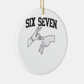 Zes Zeven Meme Viraal 67 Mason Gebarentaal Keramisch Ornament (Rechts)