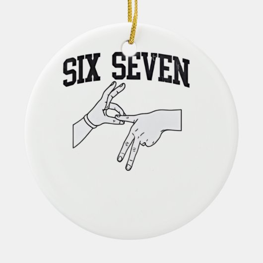 Zes Zeven Meme Viraal 67 Mason Gebarentaal Keramisch Ornament (Voorkant)