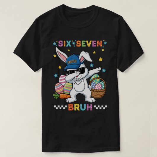 Zes-zeven meme vrolijk pasen 2026 t-shirt (Design voorkant)