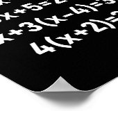 Zes Zeven Meme Wiskunde Algebra Pun Oplossen Voor  Poster (Hoek)