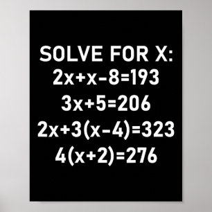 Zes Zeven Meme Wiskunde Algebra Pun Oplossen Voor Poster