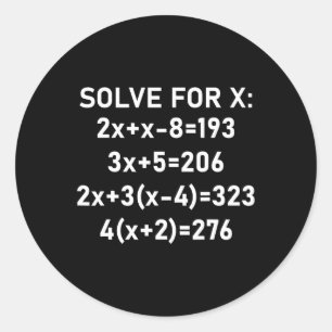 Zes Zeven Meme Wiskunde Algebra Pun Oplossen Voor Ronde Sticker