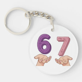 Zes Zeven Roze Paarse Hersenrot Sleutelhanger