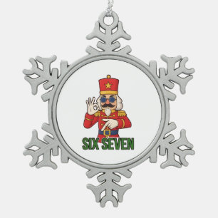Zes Zeven Sneeuwman Kerst Notenkraker 6 7 Kerstmis Tin Sneeuwvlok Ornament