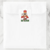 Zes Zeven Sneeuwman Kerst Notenkraker 6 7 Kerstmis Vierkante Sticker (Tas)