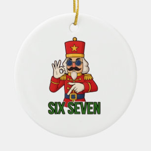Zes Zeven Sneeuwman Kerst Notenkraker 6 7 Xmas Keramisch Ornament
