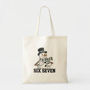 Zes Zeven Sneeuwman Kerstman 6 7 Xmas Tote Bag