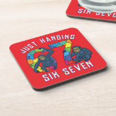 zes zeven T-Shirt Bier Onderzetter (Linkerzijde)