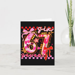 Zes Zeven Valentijnsdag Grappige Nk 67 Schattige B Kaart