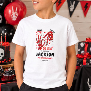 Zes Zeven Verjaardag Skelet Handen Feestje T-shirt