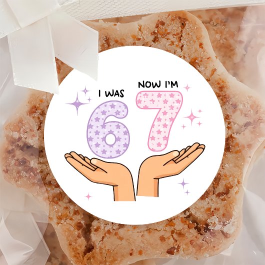 Zes Zeven Verjaardagssticker Ronde Sticker