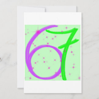 Zes zeven verjaardagsuitnodiging kaart