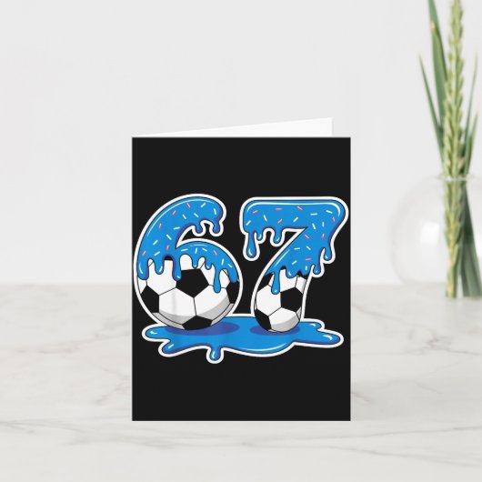 Zes Zeven Voetbal IJsdruppel Grappig Ontwerp Kaart (Voorkant)