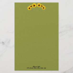 Zes zonnebloemen Aangepast fotobankkanaal Zes zonn Briefpapier