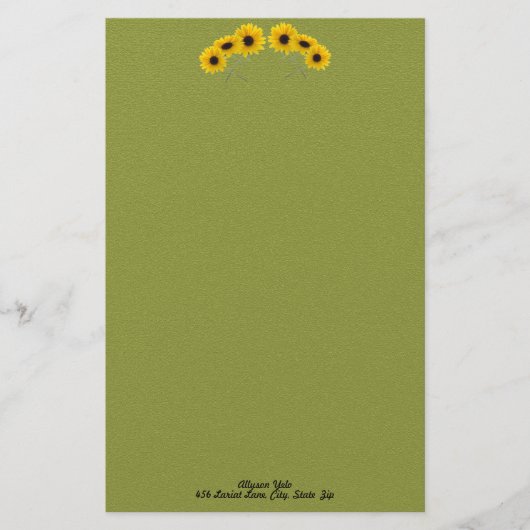 Zes zonnebloemen Aangepast fotobankkanaal Zes zonn Briefpapier (Voorkant)