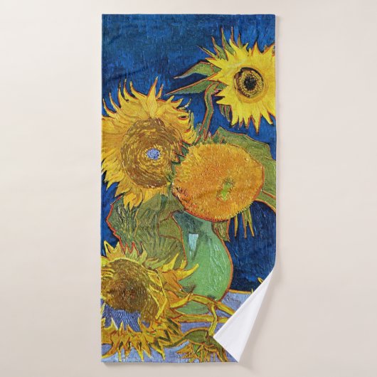Zes zonnebloemen, Van Gogh Badhanddoek (Badhanddoek)