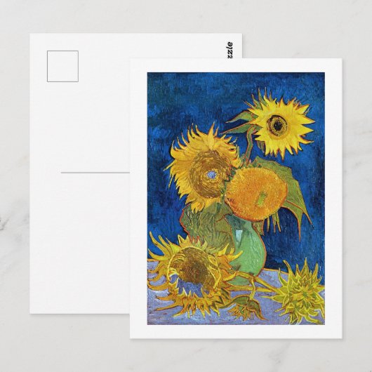 Zes zonnebloemen, Van Gogh Briefkaart (Voorkant / Achterkant)