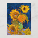 Zes zonnebloemen van Gogh Fine Art Briefkaart<br><div class="desc">Dit is het olieschilderij 'Six Sunflower',  gemaakt in 1888 door de Nederlandse post-impressionistische kunstenaar Vincent Willem van Gogh (1853-1890).    Het is onze Fine Art Series nr. 117.</div>