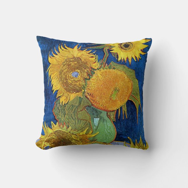 Zes zonnebloemen, Van Gogh Kussen (Voorkant)