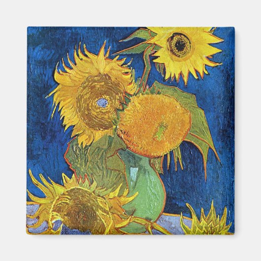 Zes zonnebloemen, Van Gogh Magneet (Voorkant)