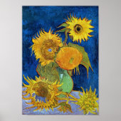 Zes zonnebloemen, Van Gogh Poster (Voorkant)