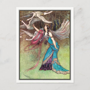Zes zwemmen door Warwick Goble Briefkaart