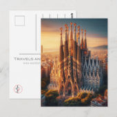 zESa13 BARCELONA Basiliek Sagrada Familia, Briefkaart (Voorkant / Achterkant)