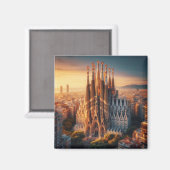 zESa13 BARCELONA Basiliek Sagrada Familia, koelkas Magneet (Voorkant / Achterkant)