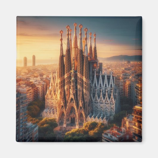 zESa13 BARCELONA Basiliek Sagrada Familia, koelkas Magneet (Voorkant)