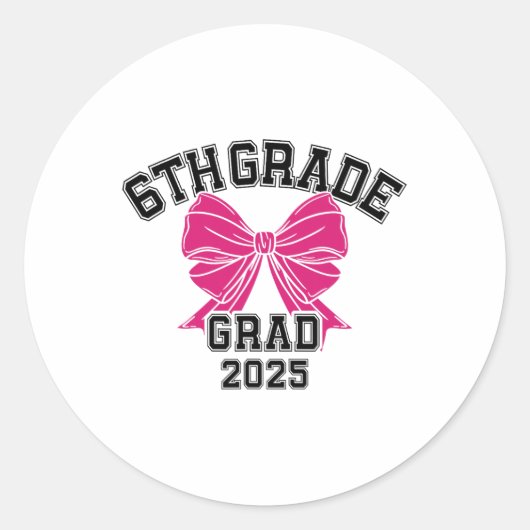 Zesde 6e klas Afstudeerder 2025 Bow Elementary Sch Ronde Sticker (Voorkant)